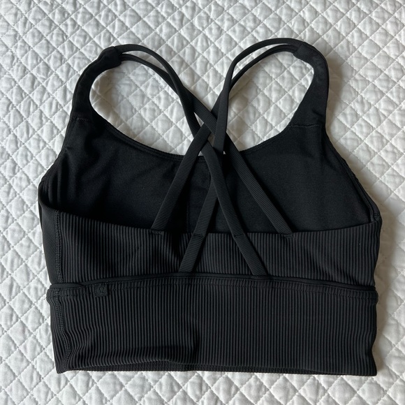 Lululemon- Energy Longline bra - black - ribbed - size 4 - Picture 2 of 4